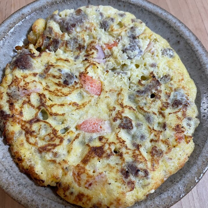 ポテサラ、ハンバーグリメイク!オムレツ